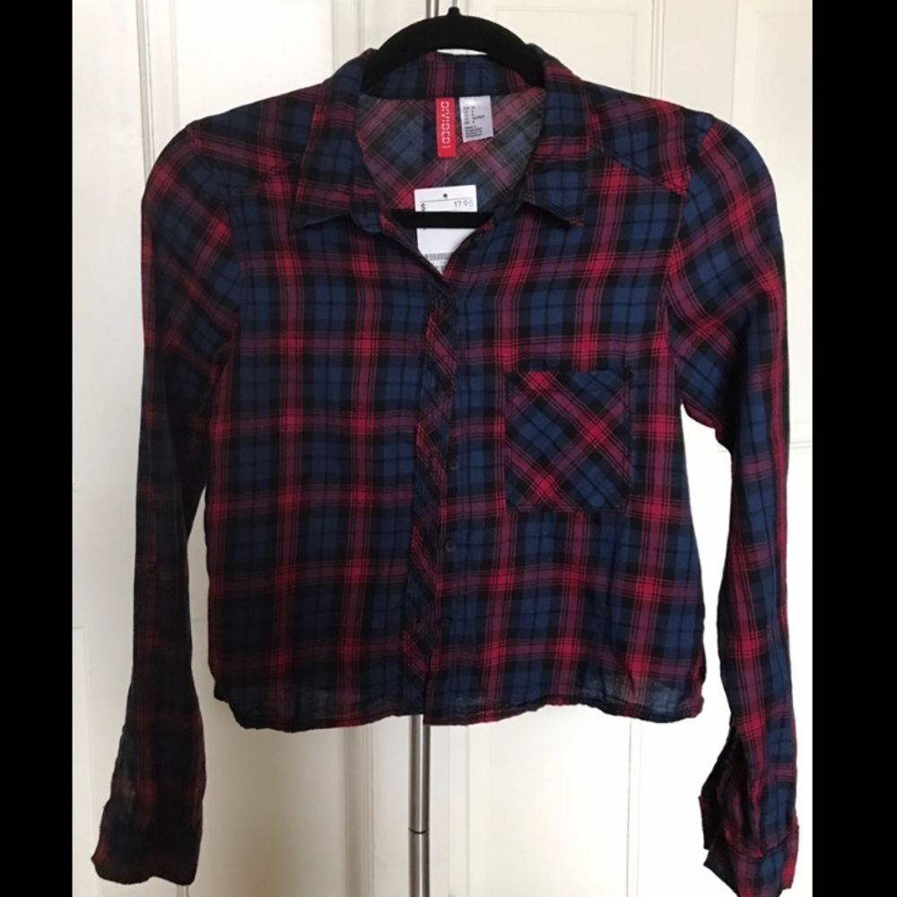HM plaid crop top size 4 never worn